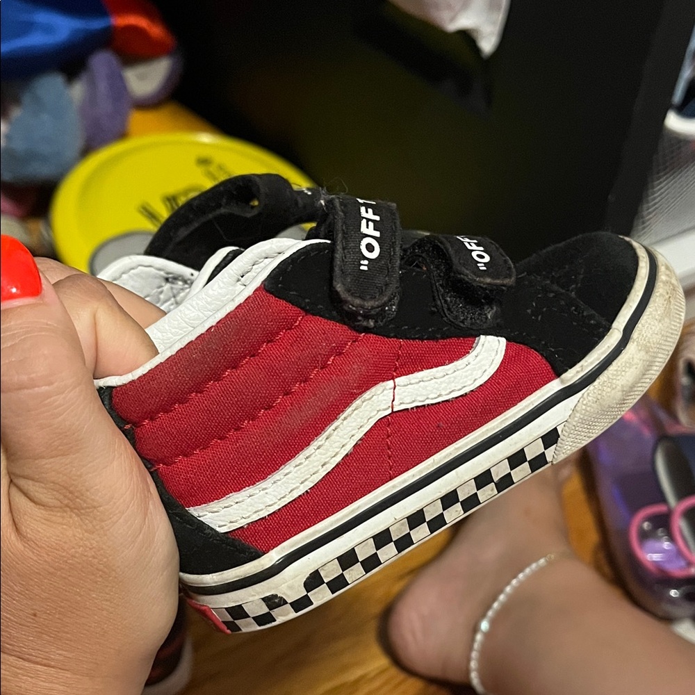 Kids Black and Red vans Sneakers